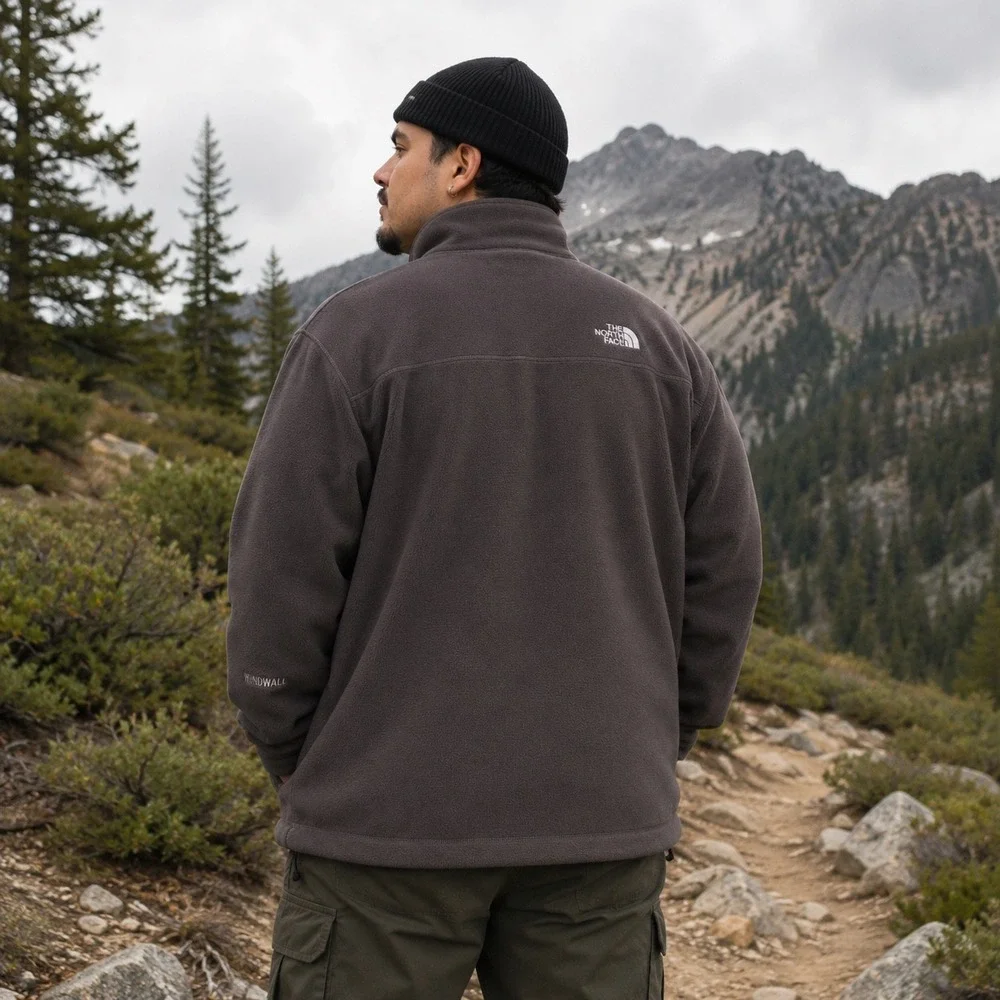 The North Face Jacket Mens 2XL Gray Windwall Fleece Full Zip Softshell Outdoor